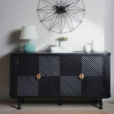 Sideboard Buffet Cabinet,Wooden Buffet Cabinet With Adjustable Shelves And Four Doors,Storage Cabinet For Living Room-Cuddlewood