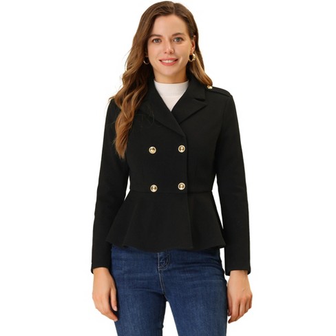 Womens black work coat sale