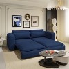 TiramisuBest 93" King Size 3-in-1 Convertible Sleeper Sofa Bed with Chaise Lounge and 2 Lumbar Pillows,Beige - 3 of 4
