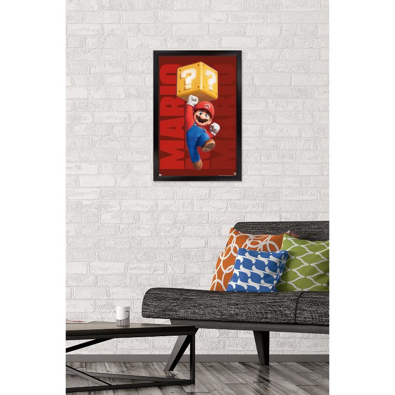 Trends International The Super Mario Bros. Movie - Mario Jump Framed Wall Poster Prints, 2 of 7