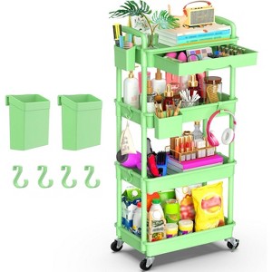 Boersma 4 Tier Rolling Utility Cart with Drawer,Utility Cart Made of Multifunctional Storage Organizer Tool for Kitchen,Bathroom,Living Room - 1 of 4