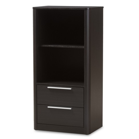 15 47 2 Drawer Carlingford Modern And Contemporary Espresso Finished Wood Bookshelf Brown Baxton Studio Target