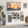 Tangkula Farmhouse TV Stand for TVs up to 70" Media Center w/Glass Doors Cubbies & Drawer - 2 of 4