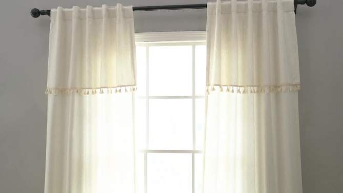 Set of 2 Ivy Tassel Light Filtering Window Curtain Panels - Lush Décor, 6 of 13, play video