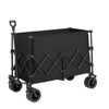VisioGear Foldable Extended Wagon with 220lbs Weight Capacity, 300L Folding Utility Garden Cart with Drink Holders, Black, 42.91"*20.87"*32.68" - 4 of 4