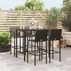 vidaXL Garden Bar Set Black Poly Rattan 5 Piece Durable Garden Bar Set - 2 of 4