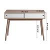 NicBex Console Table with 2 White Sliding Doors,Entryway Table with Handle Free Design,Modern Couch Table for Living Room,Natural - 3 of 4