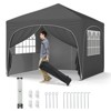 Costway 10 X 10 FT Pop up Canopy Tent Outdoor Easy Setup Sunshade with Wheeled Bag Blue/White/Gray - 2 of 4
