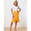 Allegra K Women's Summer Square Neck Short Sleeve Ruffle Shirred Casual Smocked Blouse - 3 of 4