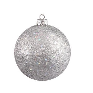Northlight Holographic Glitter Commercial Shatterproof Christmas Ball Ornament 10" (250mm) - Silver - 1 of 2