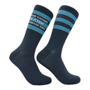 Crazy Dog Men's Proud Father Of A Few Dumbass Kids Socks Funny Sarcastic Fathers Day Graphic Novelty Footwear for Men - 1 of 4