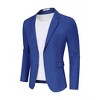 BLUEMING Mens Blazer Herringbone Blazer Jackets Two Button Coats Retro Lightweight Casual Knit Suit Jackets - 3 of 4