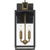 Possini Euro Design Possini Euro Trystin 18"H Black & Brass 2-Light Outdoor Wall Light - 4 of 4