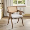 VYNXARIA Wooden Frame Upholstered Dining Chairs Set of 2,Mid Century Kitchen Chairs for Living Room,Restaurant,Oak - 4 of 4