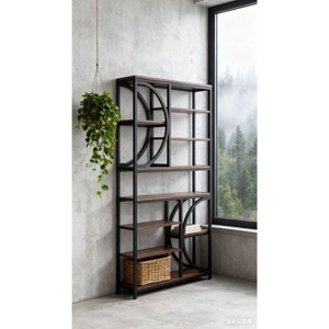 Gulches 77" Bookshelf, Industrial 8-Tier Etagere Bookcase Open Display Shelves for Home - 1 of 4