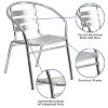Emma and Oliver Aluminum Indoor-Outdoor Stack Chair with Triple Slat Back and Arms - 3 of 4