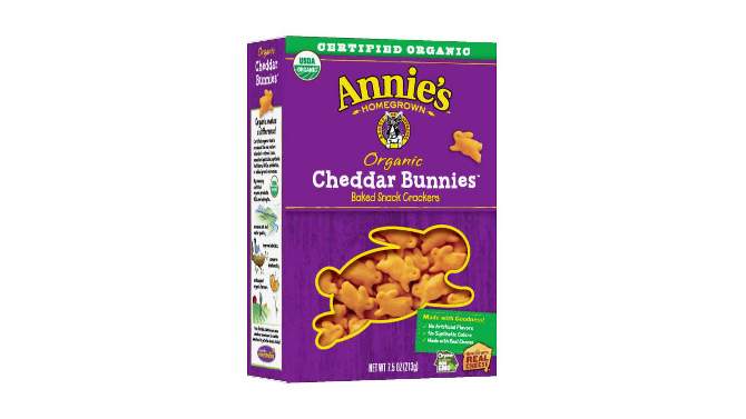 Annie&#39;s Organic Cheddar Bunnies Baked Snack Crackers - 7.5oz, 2 of 14, play video