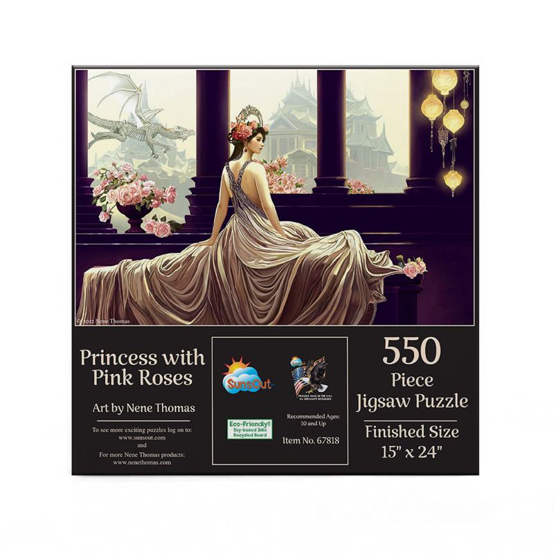 Sunsout Princess with Pink Roses 550 pc   Jigsaw Puzzle 67818, 3 of 6