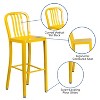 Flash Furniture Commercial Grade 30" High Metal Indoor-Outdoor Barstool with Vertical Slat Back - 3 of 4