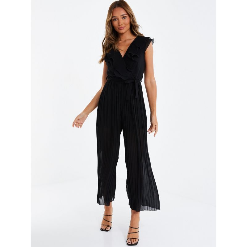 QUIZ Womens Pleated Jumpsuit, 1 of 4