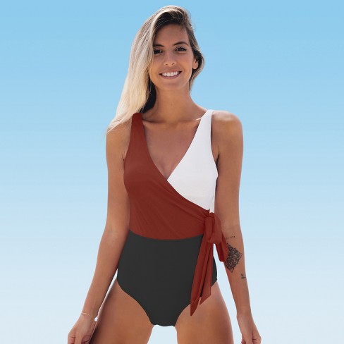 Red one piece swimsuit on sale target