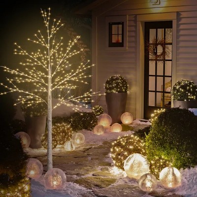 6ft Lighted Indoor & Outdoor Birch Tree, Christmas Holiday Decorations, Artificial Tree with LED Lights, Christmas Tree