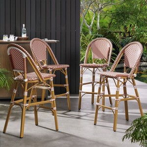 Christopher Knight Home Kinner Outdoor Aluminum 29.5 Inch French Barstools (Set of 4) - 1 of 4