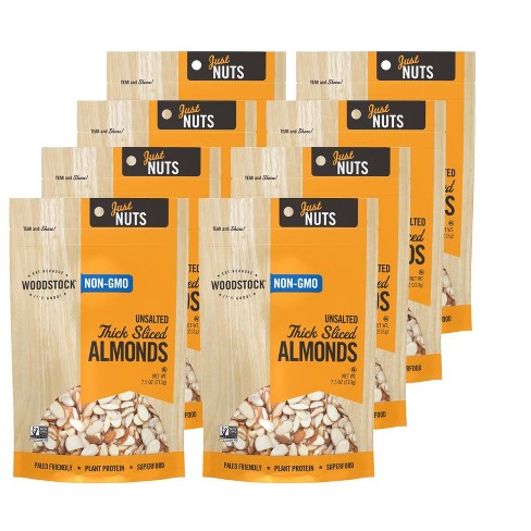 Woodstock Non-gmo Thick Sliced Unsalted Almonds - Case Of 8/7.5 Oz : Target