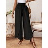 Women's Elastic Waist Wide Leg Pants Casual Loose Fit Pants - 2 of 3