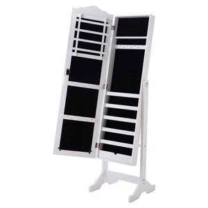 Tangkula Lockable Armoire Mirrored Jewelry Cabinet Dressing Storage Box Organizer - 1 of 4