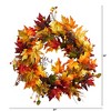 Nearly Natural 24” Autumn Maple Leaf and Berries Artificial Fall Wreath with Twig Base - 3 of 4
