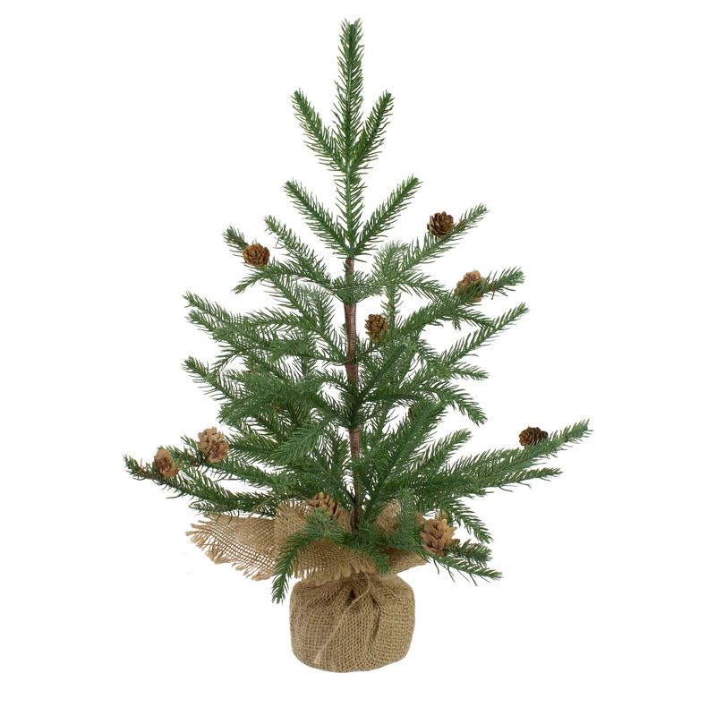 Northlight 1.6 FT Medium Artificial Christmas Tree in Burlap Base â€“ Unlit, 1 of 5