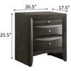 Vynxaria English Style 2 Drawer Nightstand with Top Tray, Dovetail Construction, Stylish and Practical Bedside Storage - 2 of 4