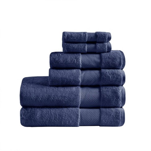 6pc Performance 2 Hand Towel & 4 Washcloth Set Blue Threshold - New