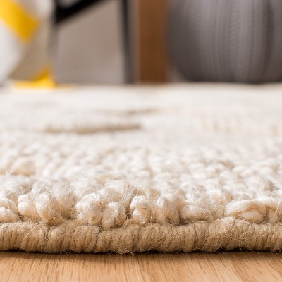 Ivory Geometric Handwoven Natural Fiber 4' x 6' Area Rug