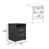 NicBex Nightstand with Drawer,Modern Side Table with Storage Space,Bedside Table for Bedroom,Living Room,Black/White - 3 of 4