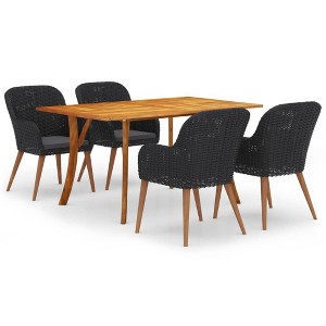 vidaXL Dining Set Black, Dark grey - 1 of 4