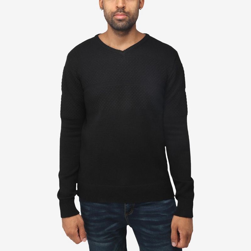 X RAY Men's Slim Fit Pullover V-Neck Sweater, Sweater for Men Fall Winter, 1 of 6