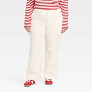 Women's Mid-Rise Straight Leg Relaxed Chino Pants - Universal Thread™ - 1 of 3