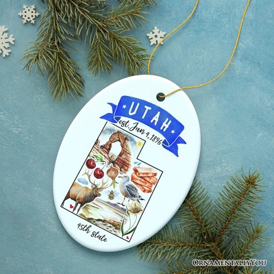 Artistic Utah State Themes and Landmarks Christmas Ornament| OrnamentallyYou