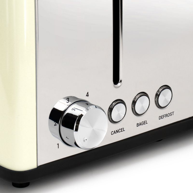 Redmond 4-Slice Extra Wide Slot 1650W Stainless Steel Toaster in Cream, 3 of 6