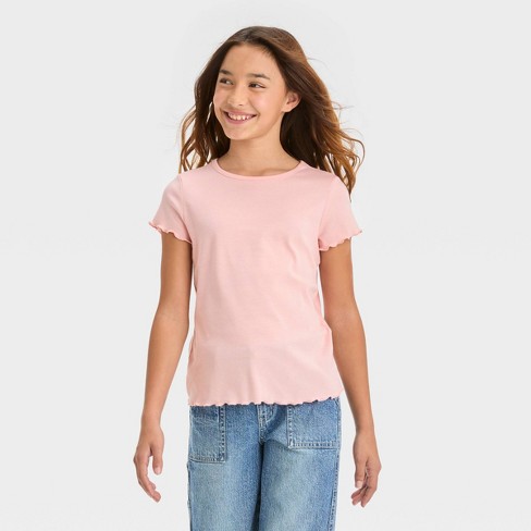 Girls' Short Sleeve Solid T-shirt - Art Class™ Pink Xxl : Target
