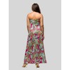 24seven Comfort Apparel Womens Pink Paisley A Line Strapless Maxi Dress With Pockets - 3 of 4