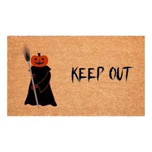 HomeRoots 17" X 29" Natural And Brown Halloween Halloween Outdoor Coir Door Mat - 1 of 4