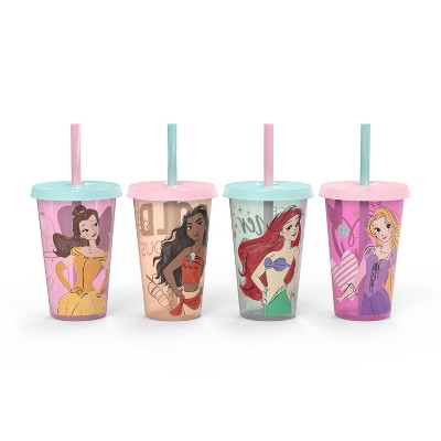 Image of Disney Princess 16.5oz 4pk Plastic Color Changing Kids Tumblers - Zak Designs