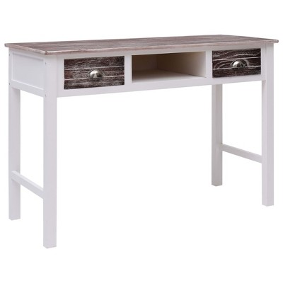 vidaXL Writing Desk Brown 43.3 in.x17.7 in.x29.9 in. Wood