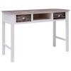 Desk Brown and White Paulownia Wood and Poplar Wood - 2 of 4