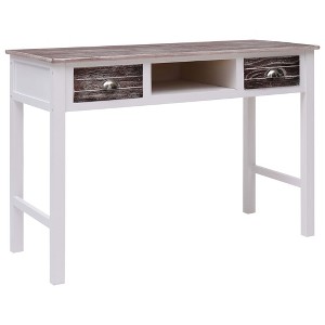 vidaXL Writing Desk Brown 43.3 in.x17.7 in.x29.9 in. Wood - 1 of 4