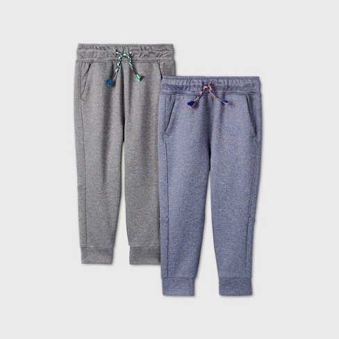 NWT GAP 2-Pack Pull-On Joggers Soft Pants Heather Gray & Blue Toddler Boys 2T 5T