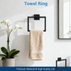 10-Piece Bathroom Hardware Set in Modern Matte Black - Includes Towel Bar, Hooks, Rings & Toilet Paper Holder - Rust Resistant & Easy Install - 2 of 4
